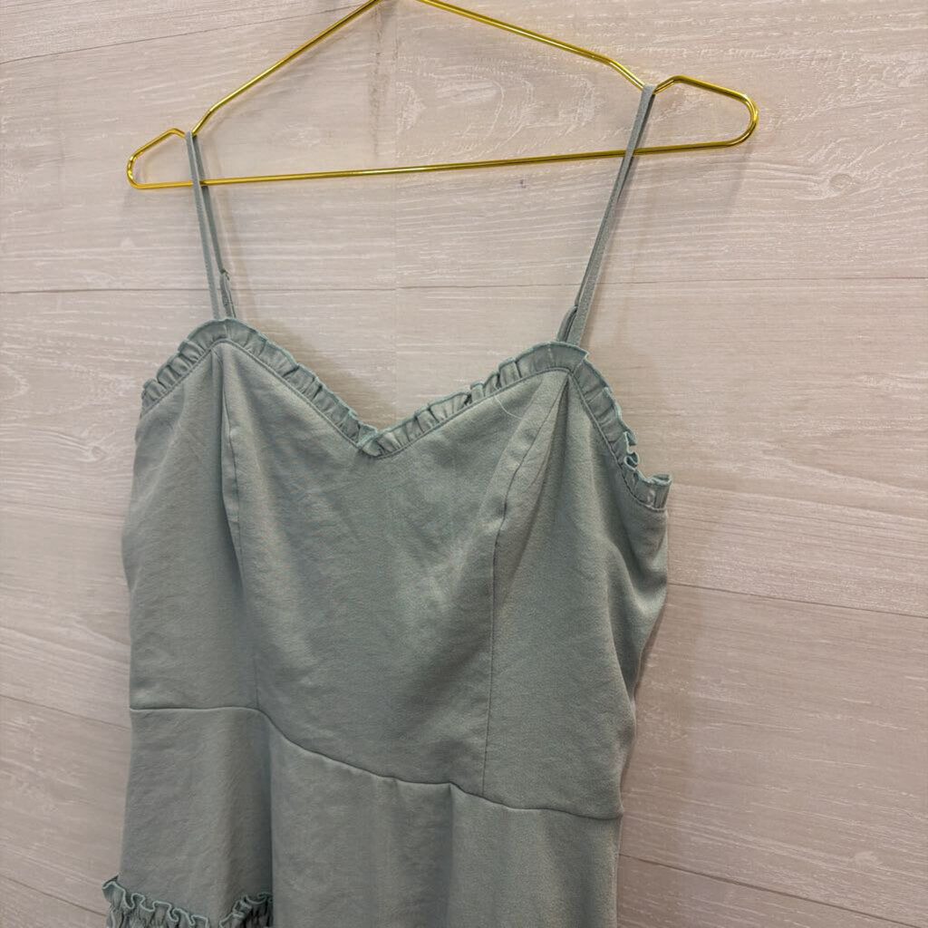 Altar'd State Blue Ruffle Detail Mini Dress Extra Large