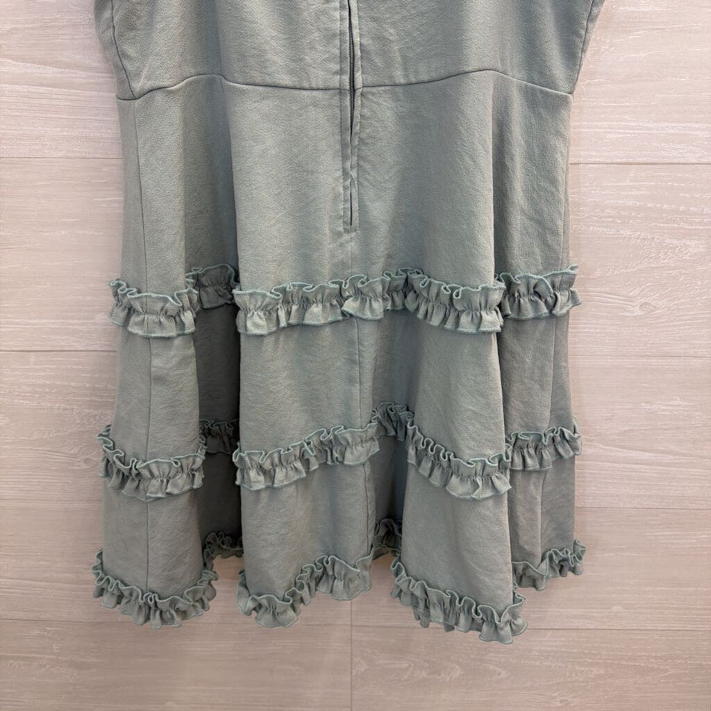 Altar'd State Blue Ruffle Detail Mini Dress Extra Large