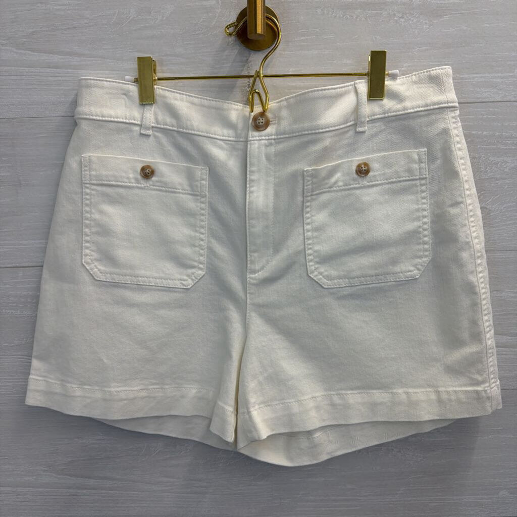 Loft White High Rise The Palmer Shorts 12