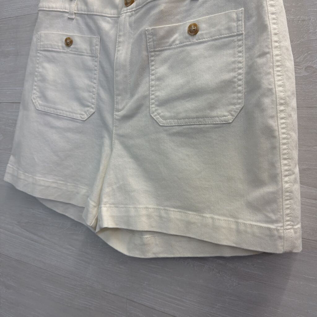 Loft White High Rise The Palmer Shorts 12