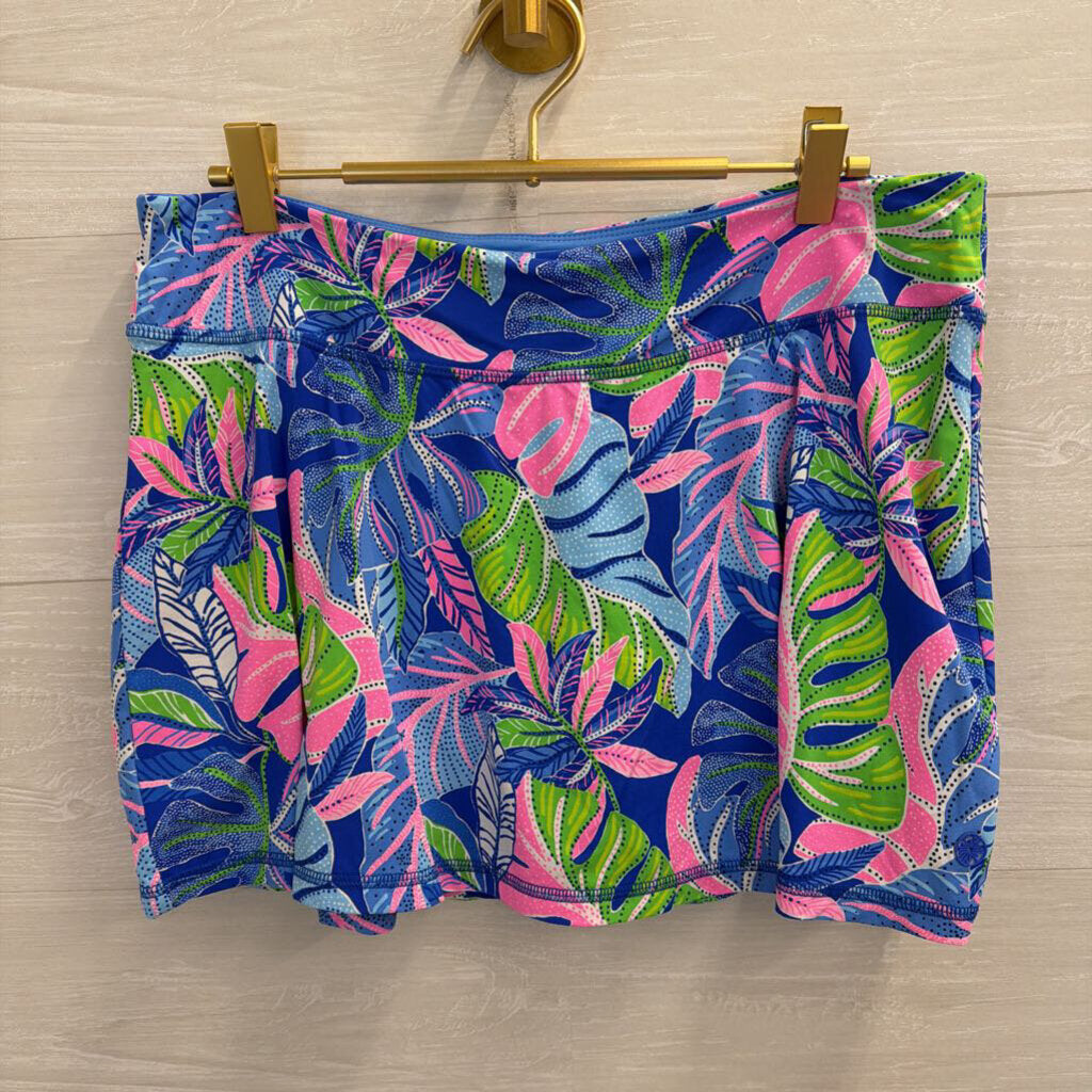 Lilly Pulitzer Luxletic Blue/ Multi Print Athletic Skort Large