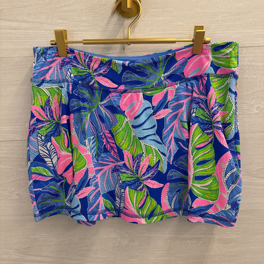 Lilly Pulitzer Luxletic Blue/ Multi Print Athletic Skort Large