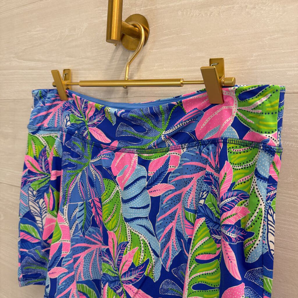 Lilly Pulitzer Luxletic Blue/ Multi Print Athletic Skort Large