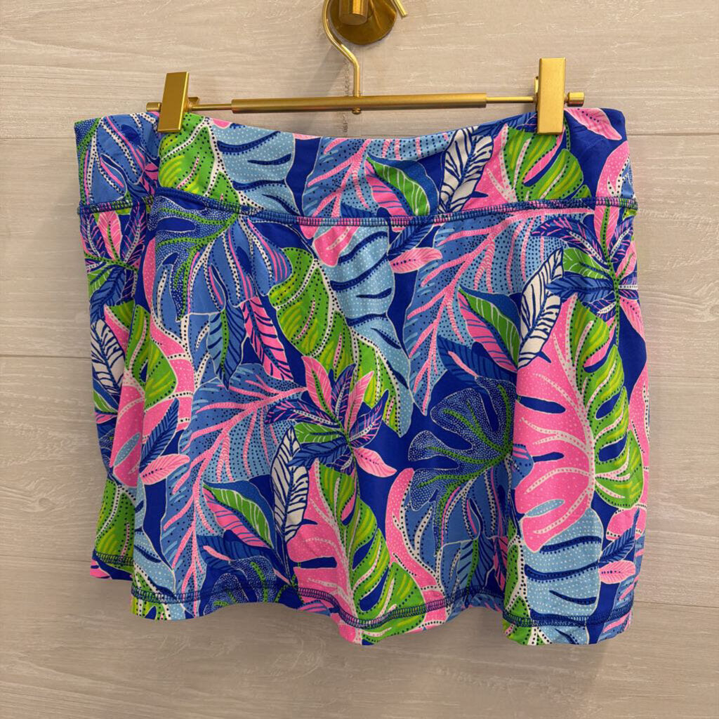 Lilly Pulitzer Luxletic Blue/ Multi Print Athletic Skort Large