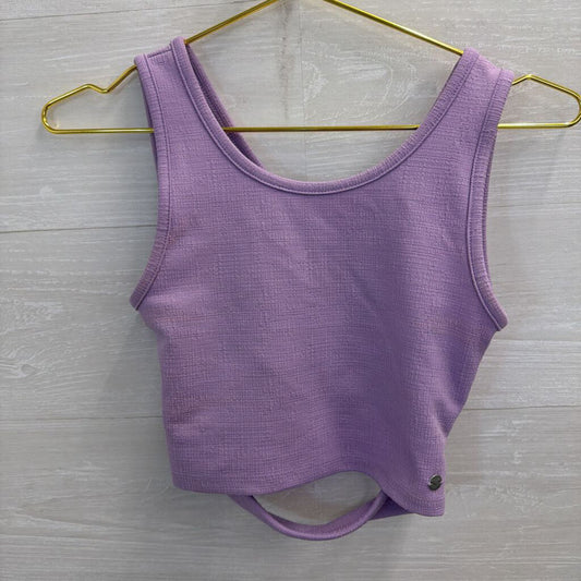 Roxy Purple Textured Cropped Tank Top Extra Small