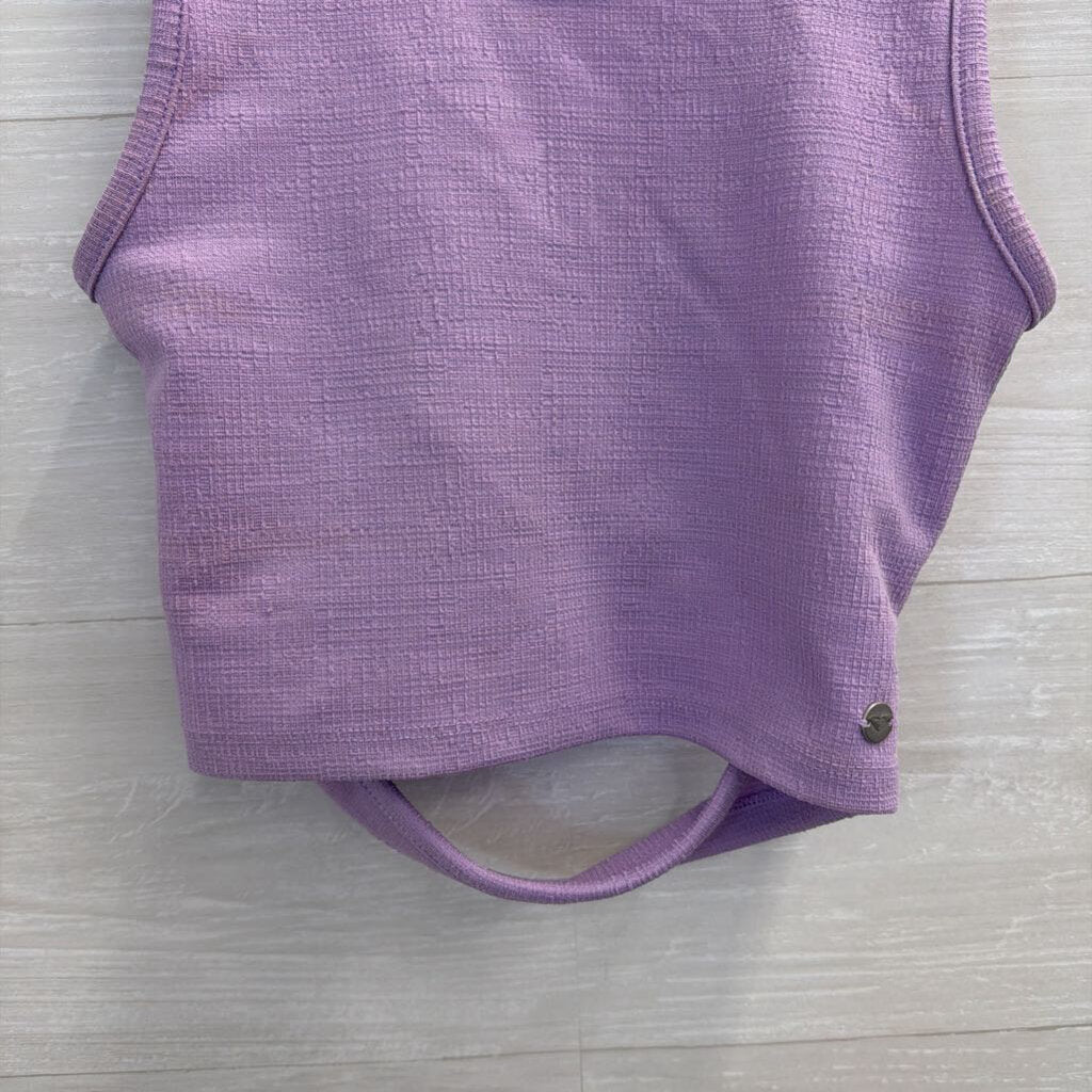 Roxy Purple Textured Cropped Tank Top Extra Small