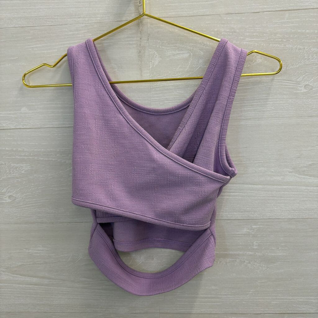 Roxy Purple Textured Cropped Tank Top Extra Small