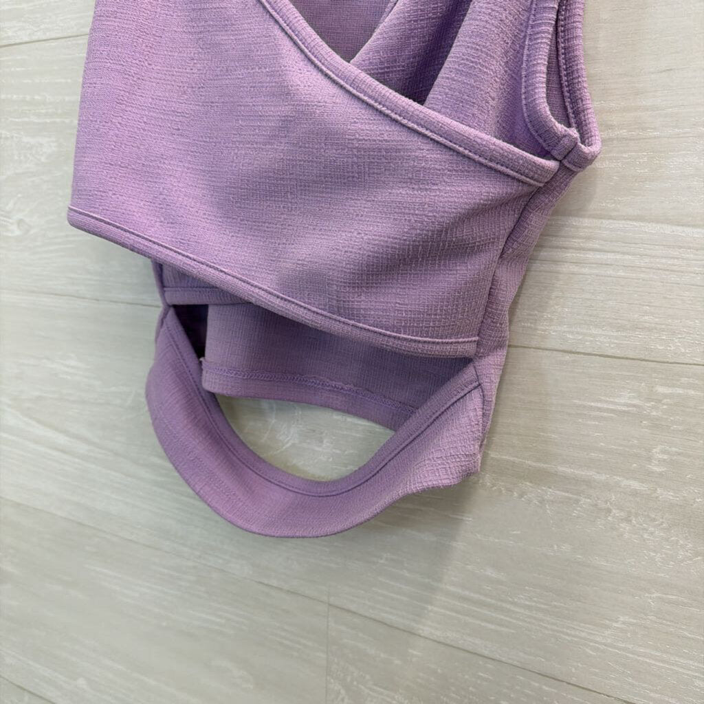 Roxy Purple Textured Cropped Tank Top Extra Small