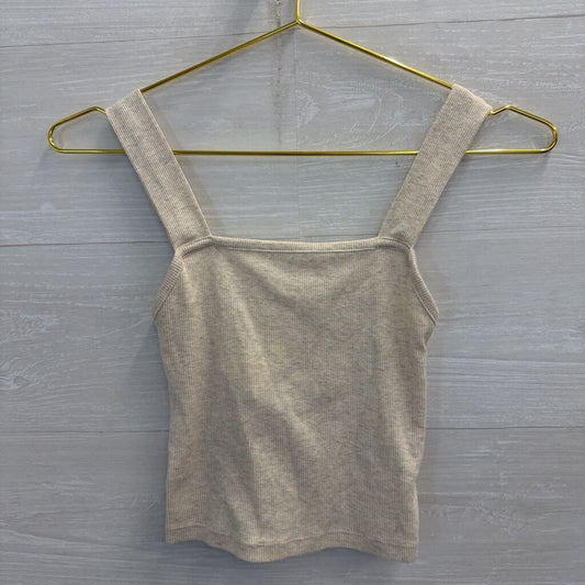 American Eagle Brown Ribbed Cropped Tank Top Extra Small