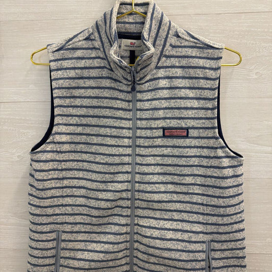 Vineyard Vines Blue Striped Zip Up Vest Medium