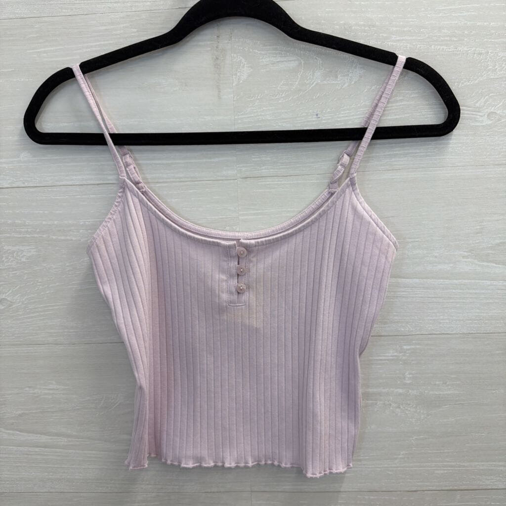 American Eagle Purple Ribbed Cropped Tank Top Small