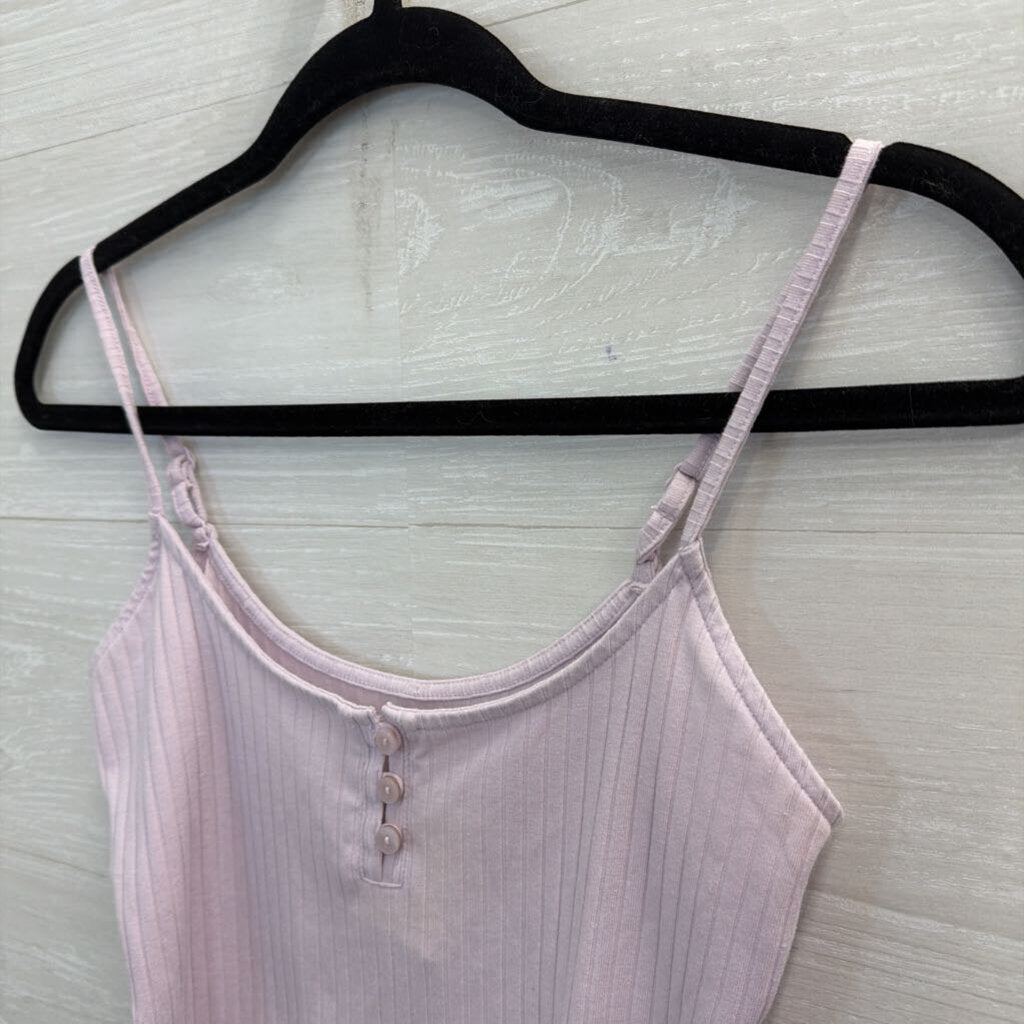 American Eagle Purple Ribbed Cropped Tank Top Small
