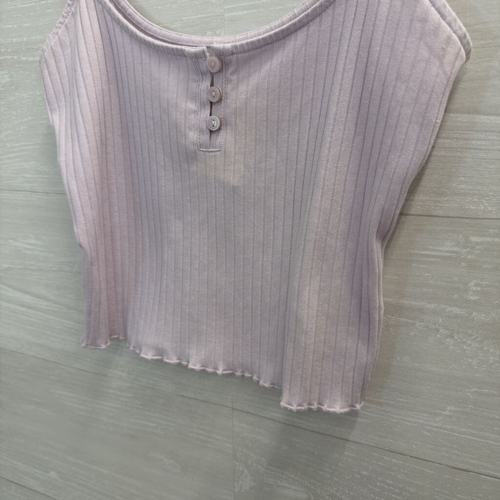 American Eagle Purple Ribbed Cropped Tank Top Small