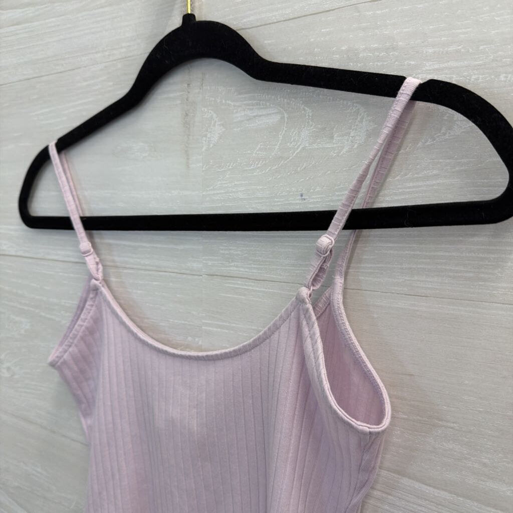 American Eagle Purple Ribbed Cropped Tank Top Small