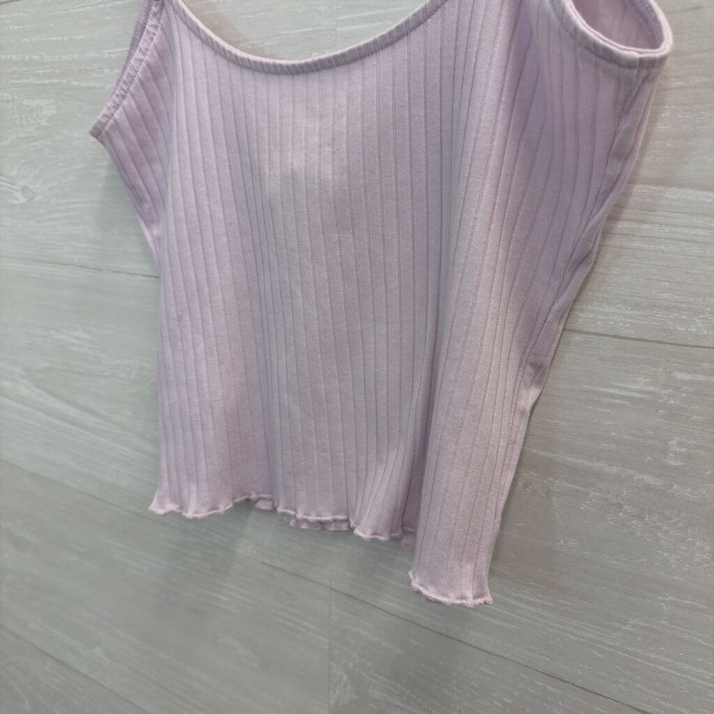 American Eagle Purple Ribbed Cropped Tank Top Small