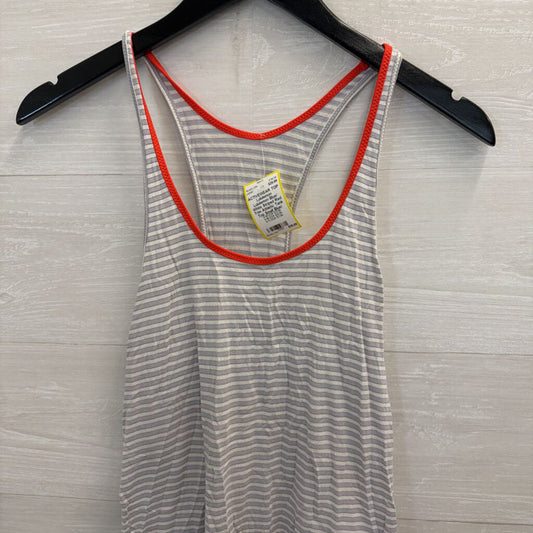 Lululemon Blue/ White Striped Red Trim Athletic Tank Top Small