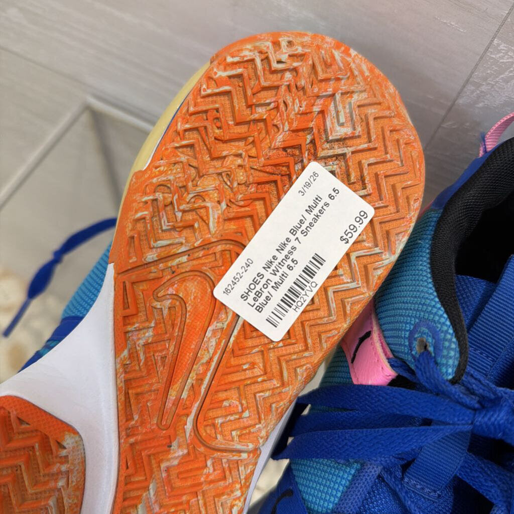 Nike Blue/ Multi LeBron Witness 7 Sneakers 6.5