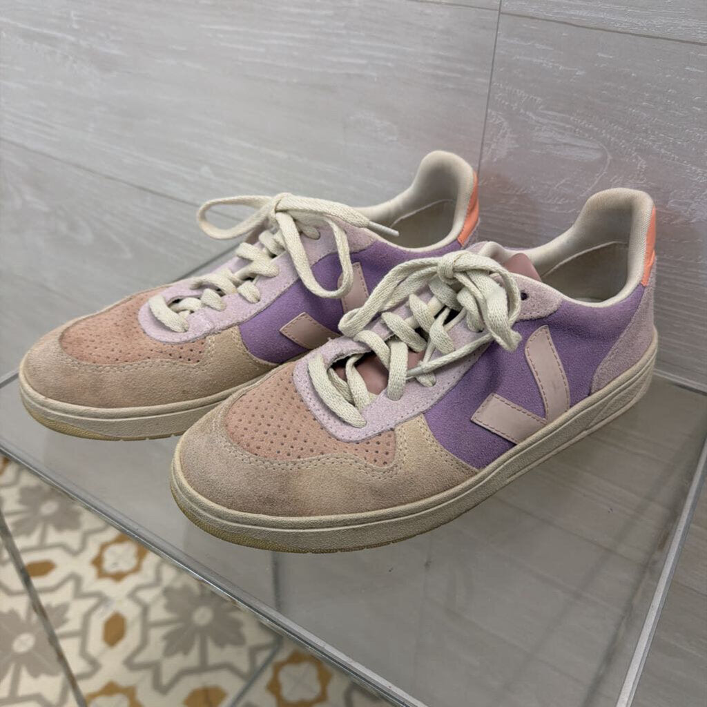 Veja Purple/ Multi V 10 Suede Sneakers 8
