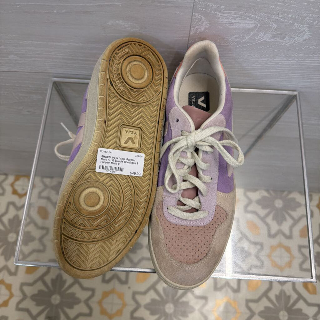 Veja Purple/ Multi V 10 Suede Sneakers 8