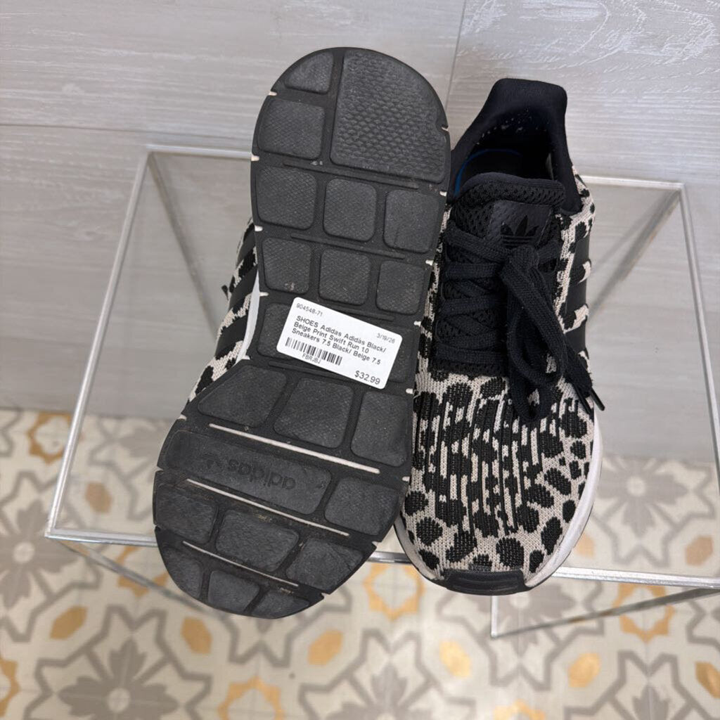 Adidas Black/ Beige Print Swift Run 1.0 Sneakers 7.5