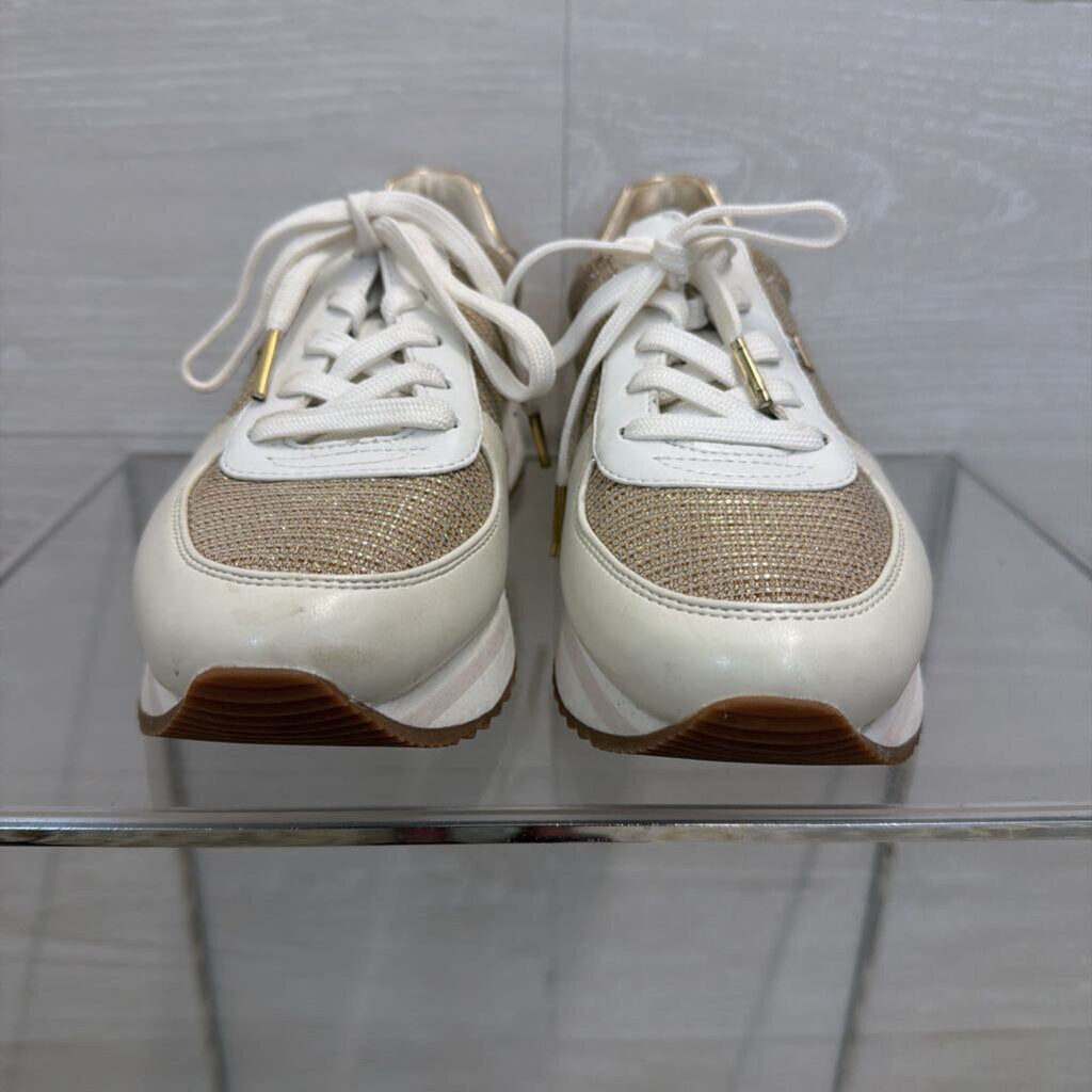 Michael Kors White/ Gold Shimmer Monique Sneakers 8