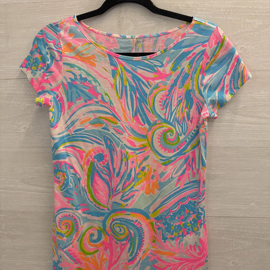 Lilly Pulitzer Pink/ Multi Print Short Sleeve Dress Extra Small