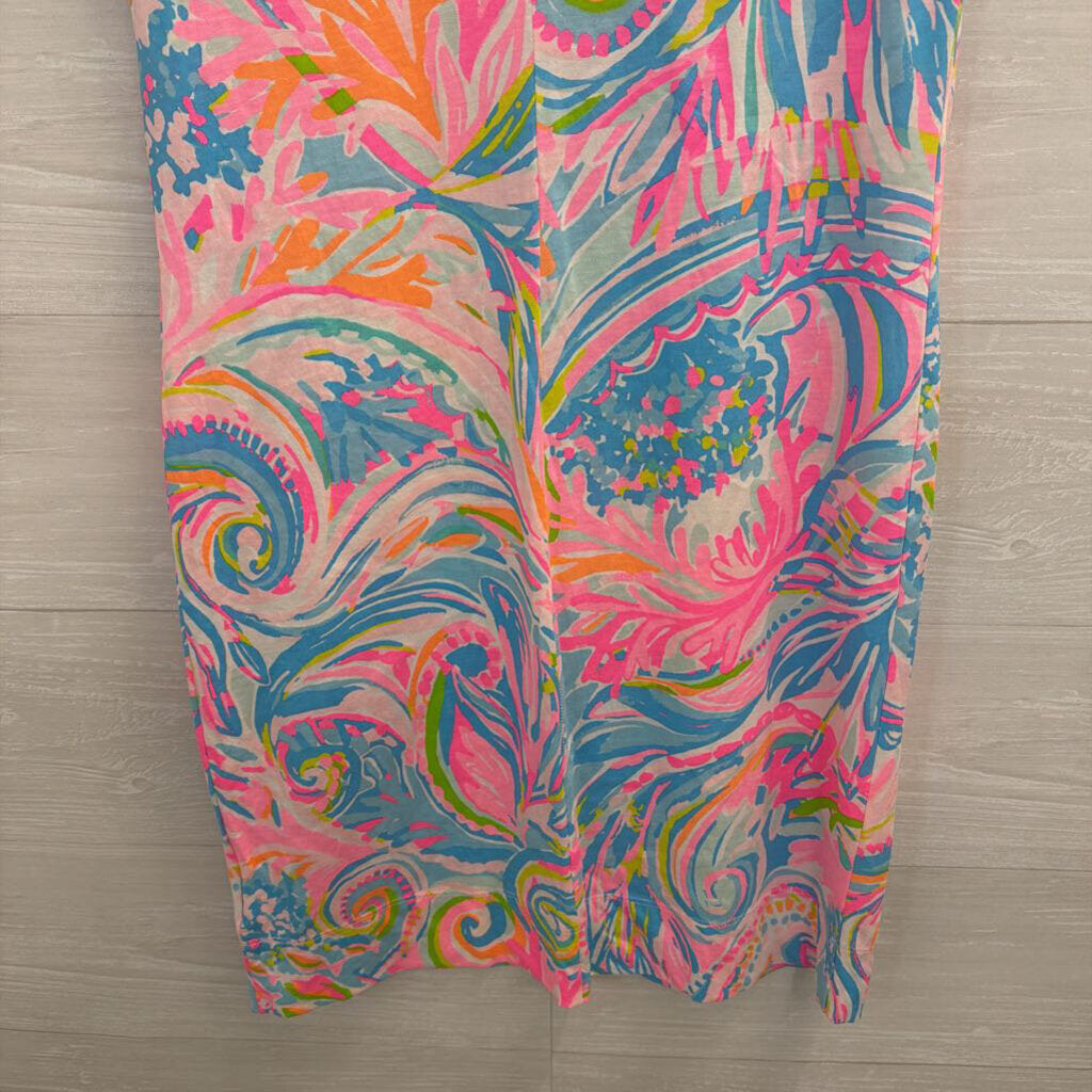 Lilly Pulitzer Pink/ Multi Print Short Sleeve Dress Extra Small