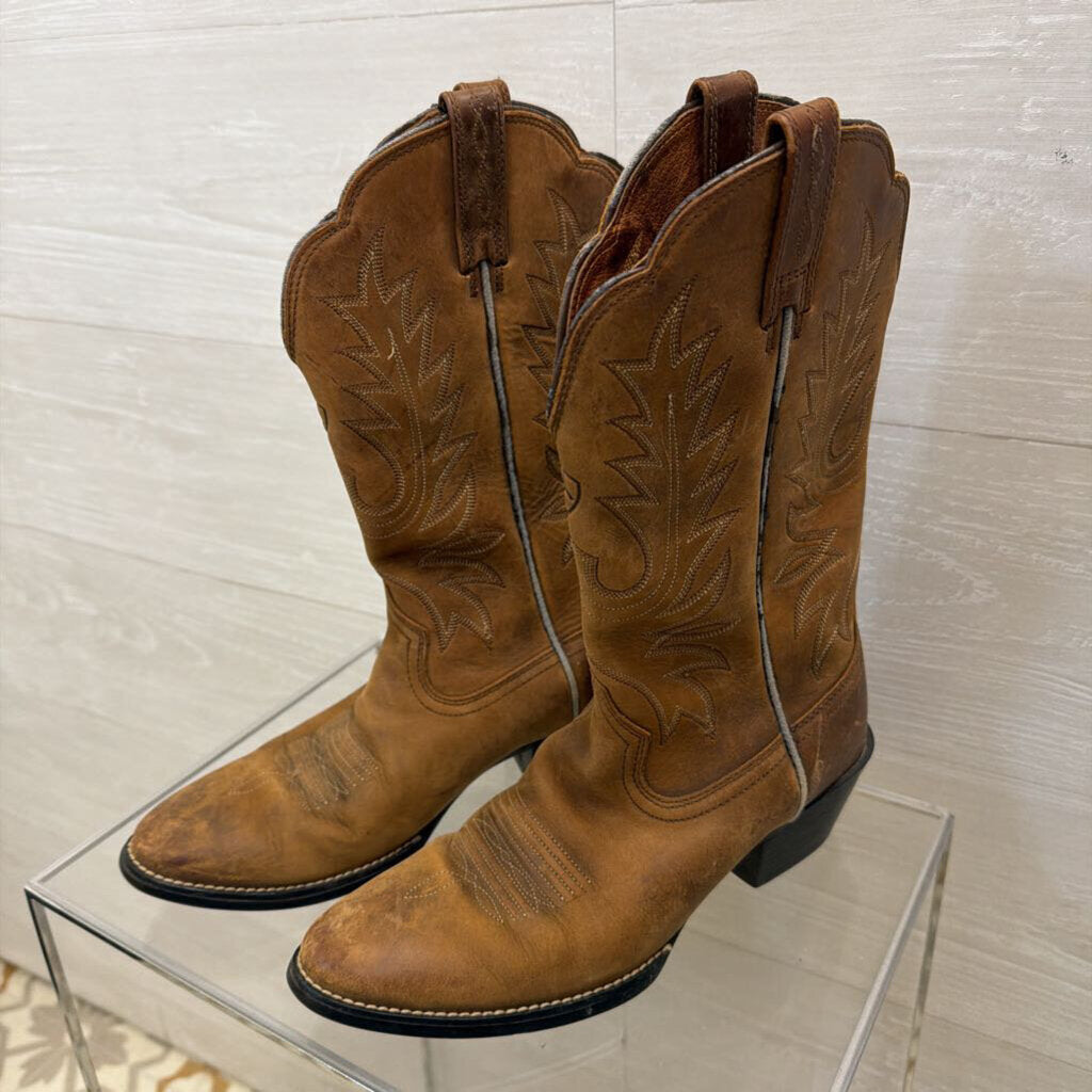 Ariat Brown Leather Heritage Western Boots 7.5