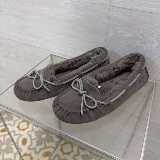 Ugg Grey Bella II Suede Moccasin Slippers 7