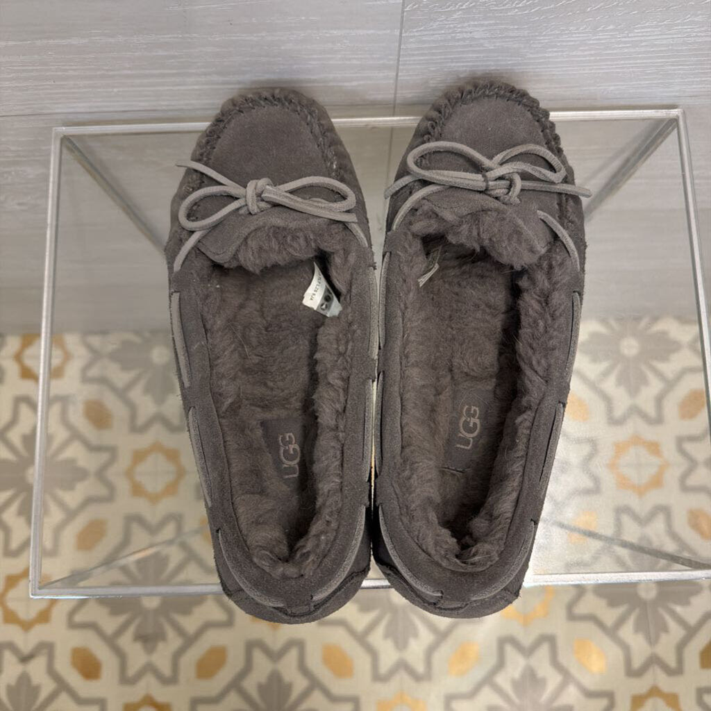 Ugg Grey Bella II Suede Moccasin Slippers 7