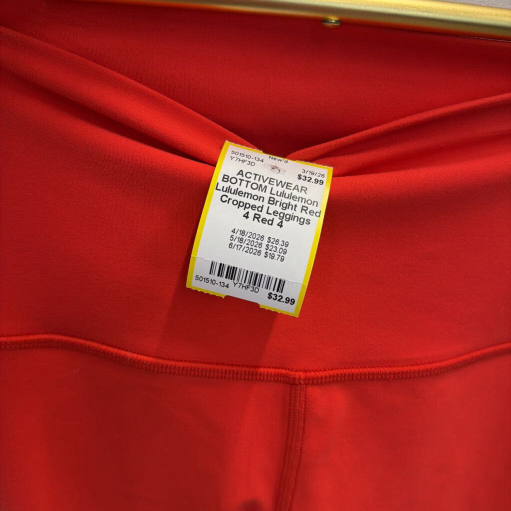 Lululemon Bright Red Cropped Leggings 4