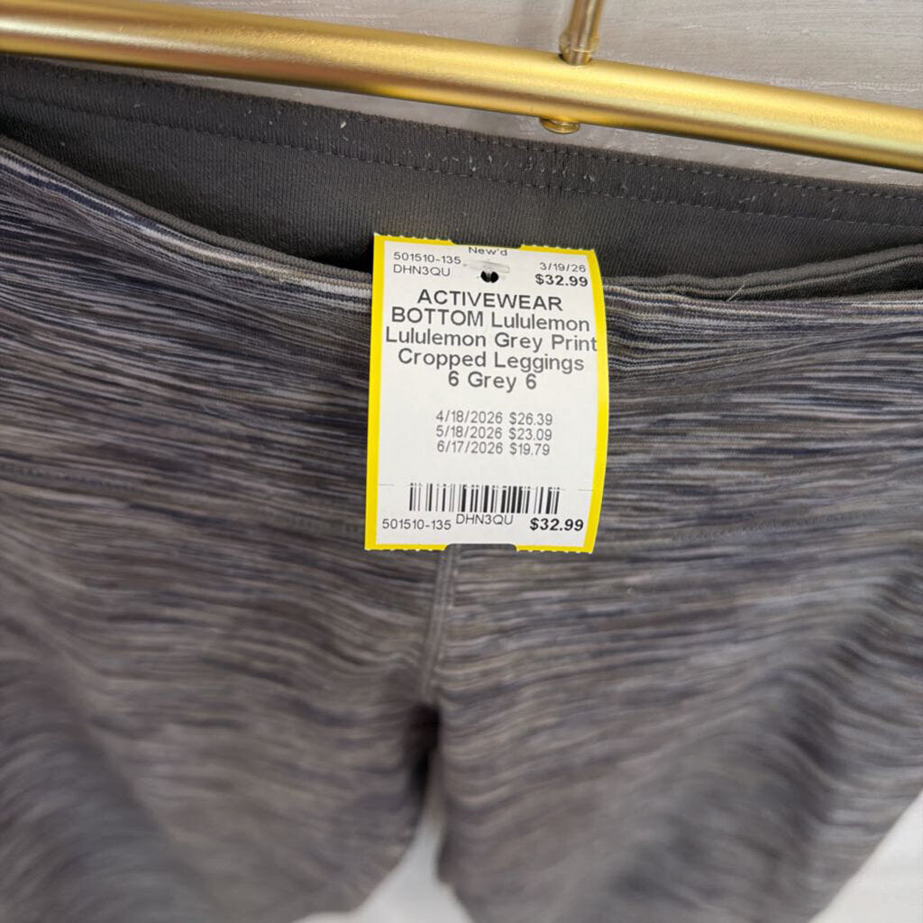 Lululemon Grey Print Cropped Leggings 6