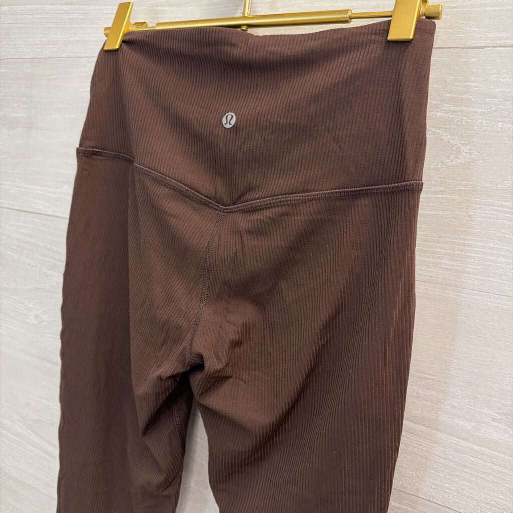 Lululemon Brown Ribbed Softstreme Flare Leggings 6