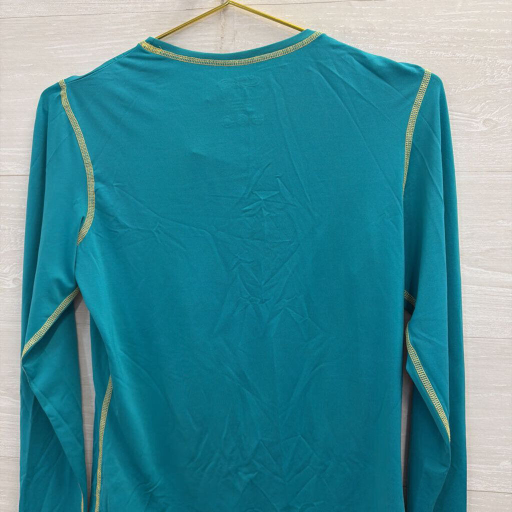 Crazy Shirt Blue/ Multi Flower Graphic Long Sleeve Top Small