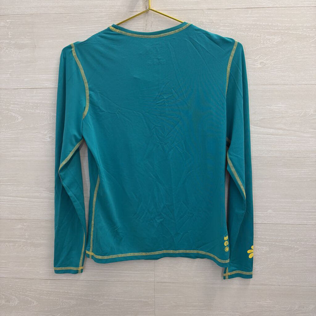 Crazy Shirt Blue/ Multi Flower Graphic Long Sleeve Top Small