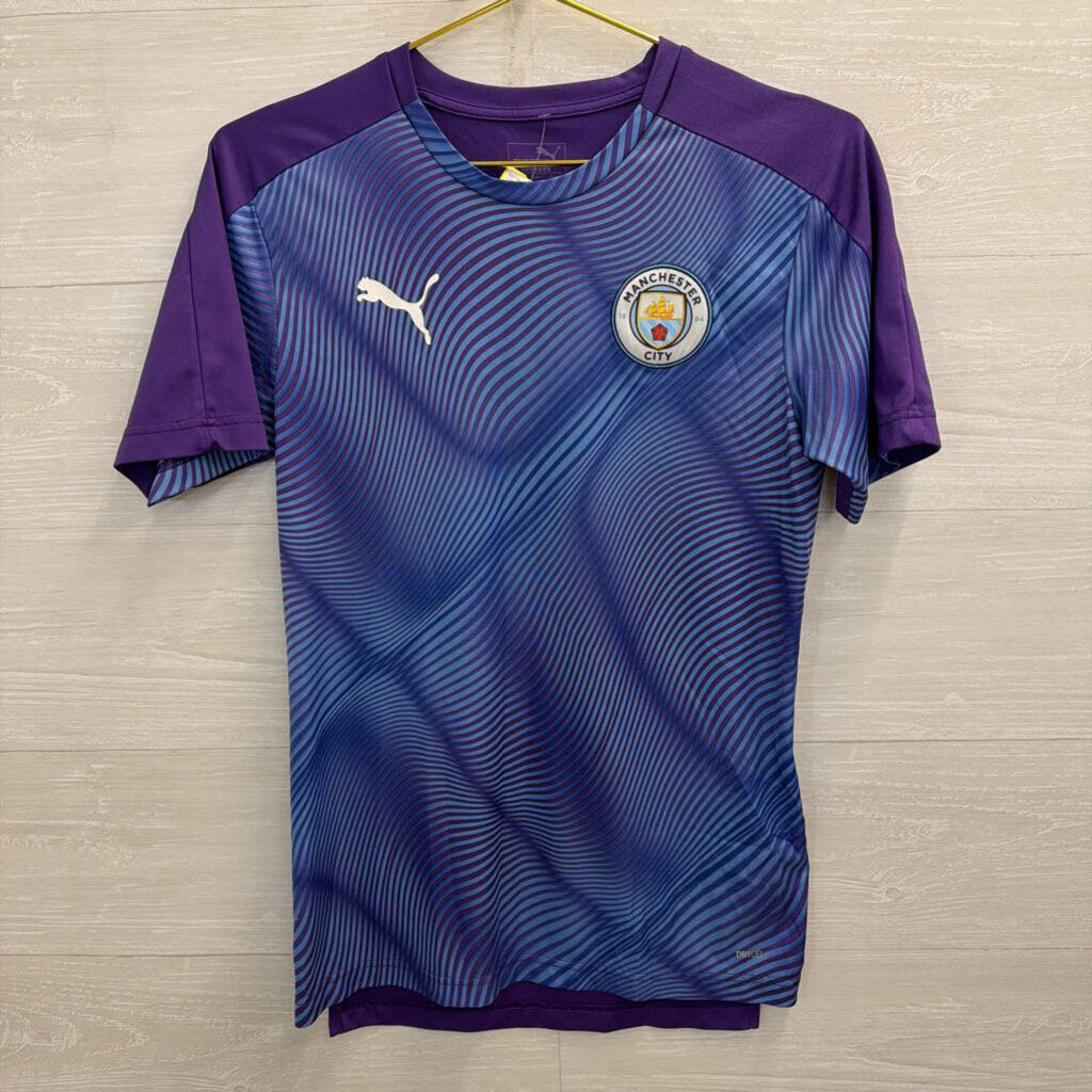 Puma Purple/ Multi Manchester City Short Sleeve Training Shirt Small