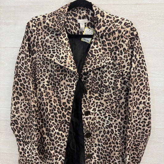 Chicos Brown/ Black Leopard Print Lightweight Jacket 0