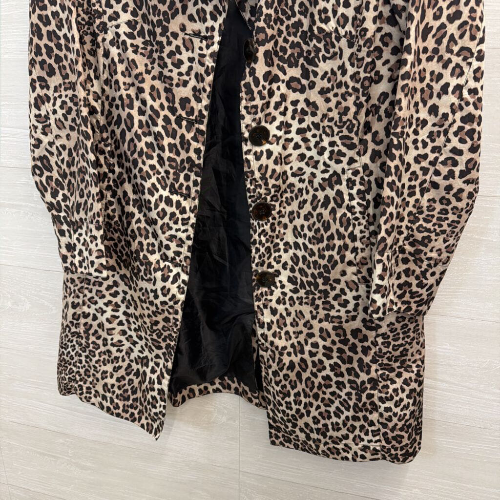 Chicos Brown/ Black Leopard Print Lightweight Jacket 0