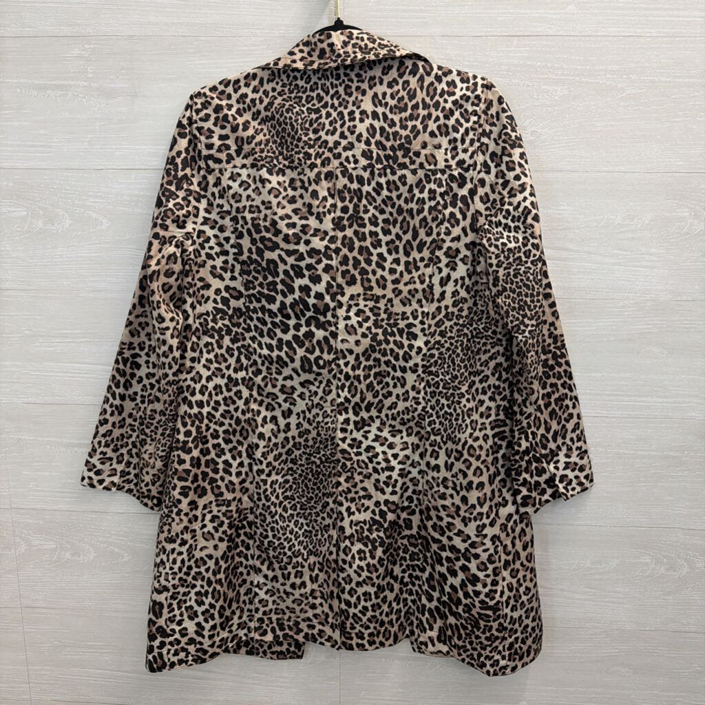 Chicos Brown/ Black Leopard Print Lightweight Jacket 0
