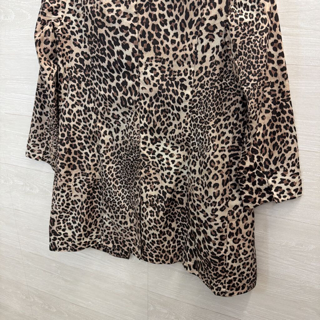 Chicos Brown/ Black Leopard Print Lightweight Jacket 0
