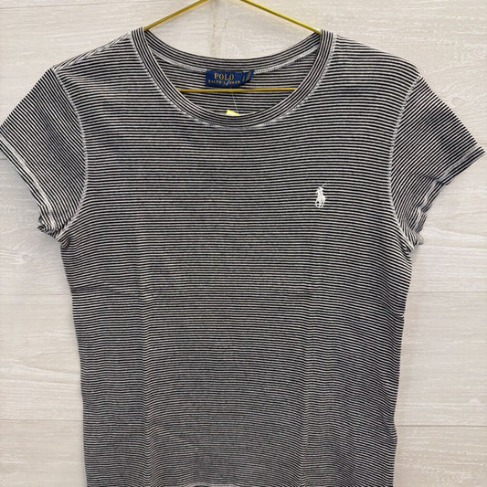 Ralph Lauren Black/ White Striped Short Sleeve Top Large