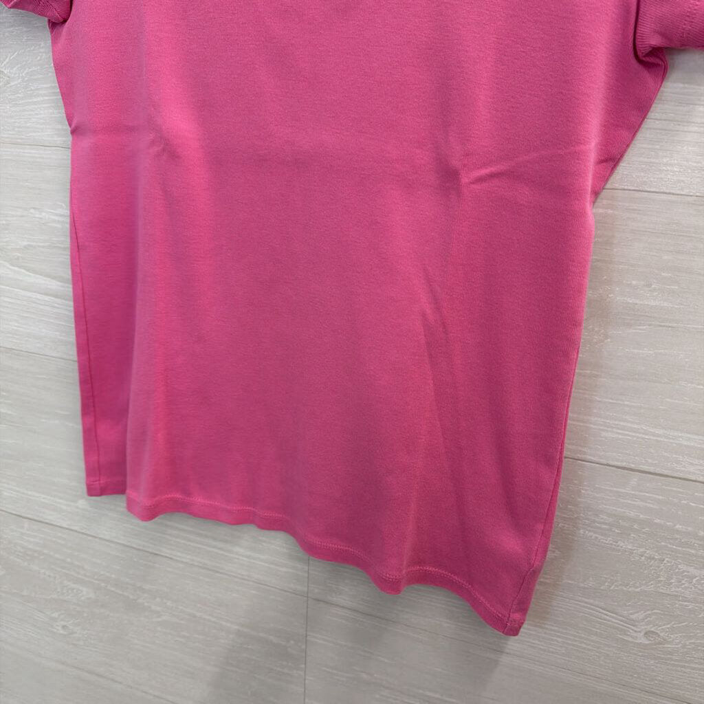 Ralph Lauren Pink Embroidered Logo Short Sleeve Top Medium Petite
