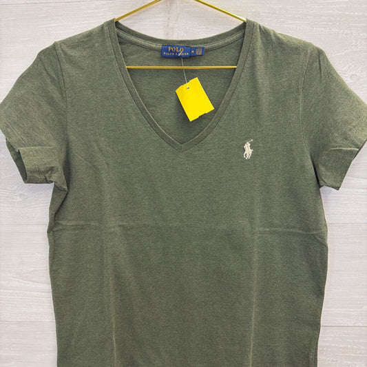 Ralph Lauren Green V Neck Short Sleeve Top Medium