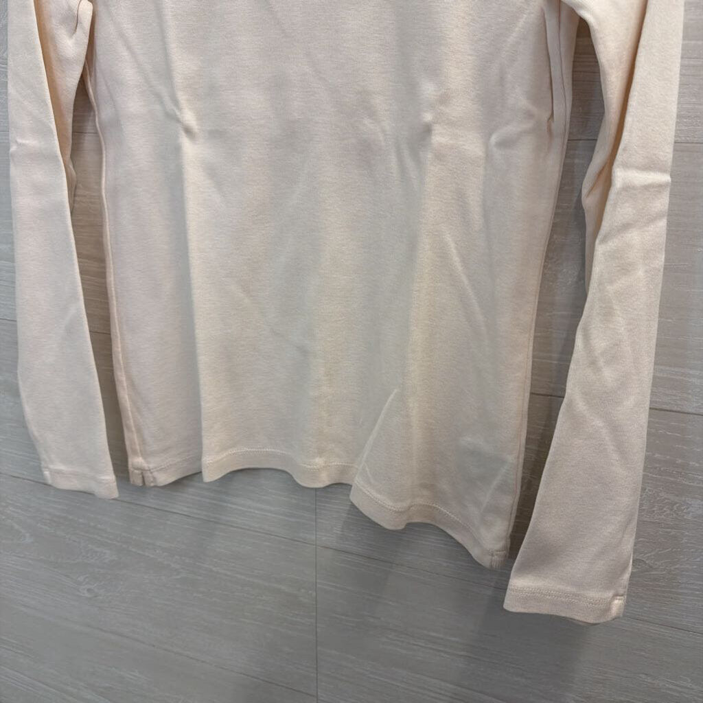 Ralph Lauren Cream Embroidered Logo Long Sleeve Top Small