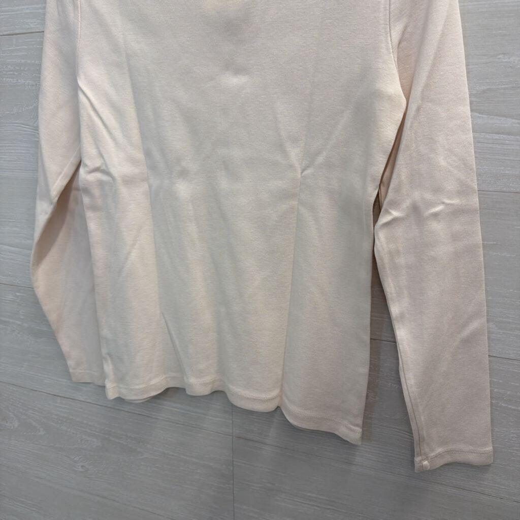 Ralph Lauren Cream Embroidered Logo Long Sleeve Top Small