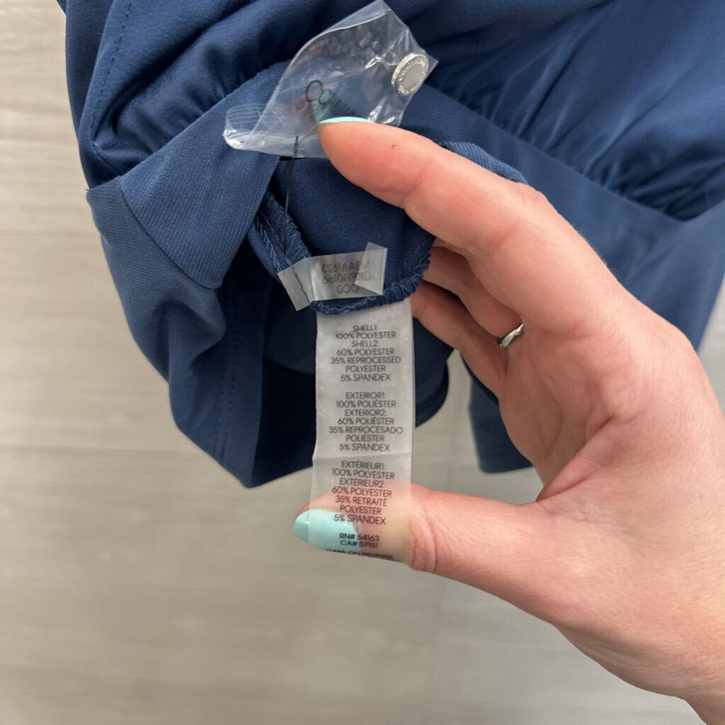 Calvin Klein Blue Silky Short Sleeve Top Medium