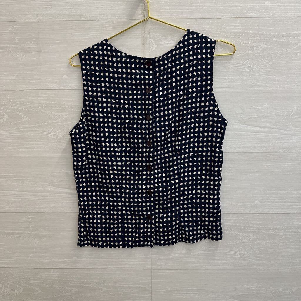Ilyse Hart LTD Navy/ White Print Tank Top 10