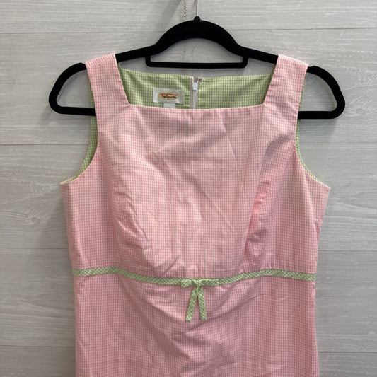 Talbots Pink/ Green Gingham Sleeveless Dress 8