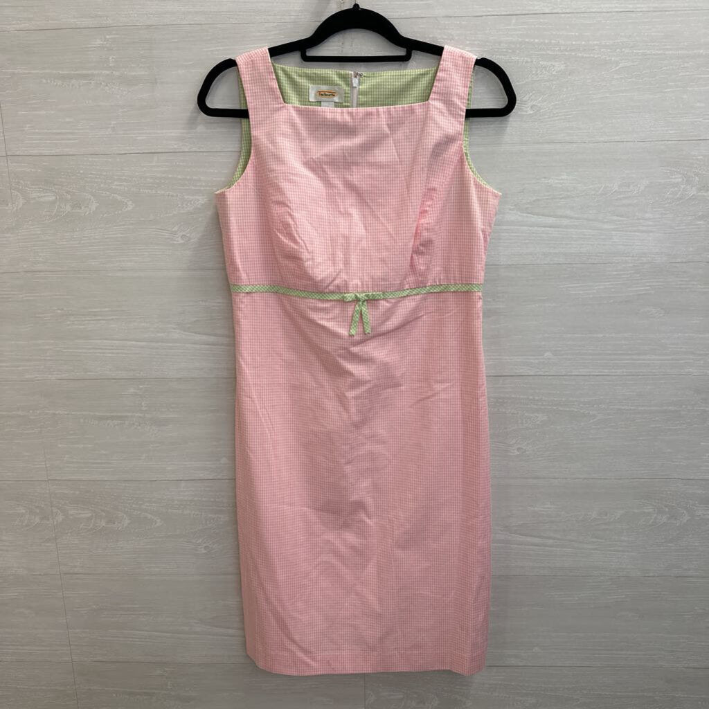 Talbots Pink/ Green Gingham Sleeveless Dress 8