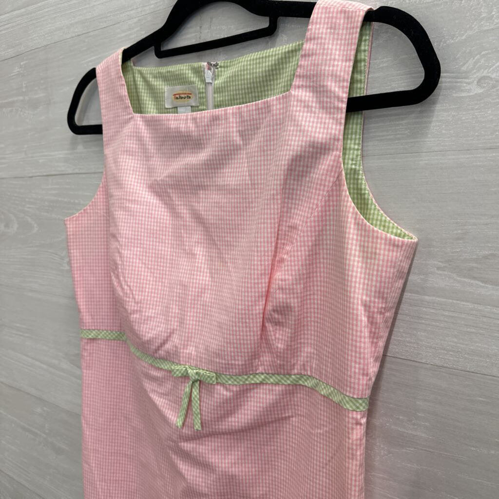 Talbots Pink/ Green Gingham Sleeveless Dress 8